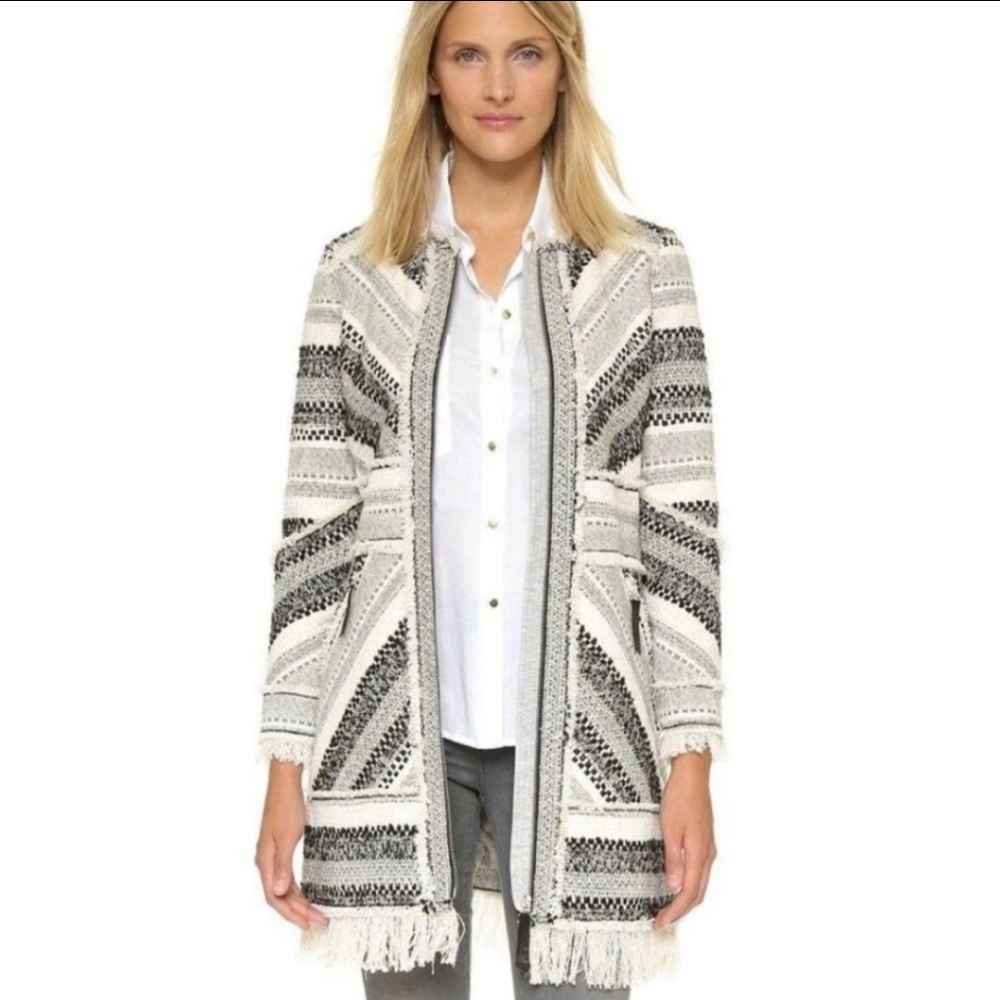*Host Pick* REBECCA TAYLOR Boucle Fringe Coat Size 0